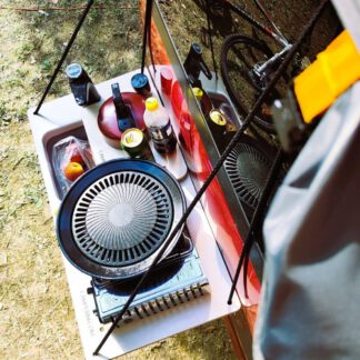 CAMPERINI MINIMAL – Wiszący Blat Roboczy ze Zlewem, Kranem i Opcjonalną Kuchenką Gazową do Kempingu i Vanlife